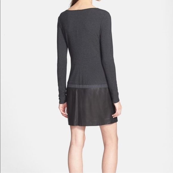 Theory Keiran Classical Black Drop Waist Lambskin Leather Dress Size Small Women - Picture 2 of 11